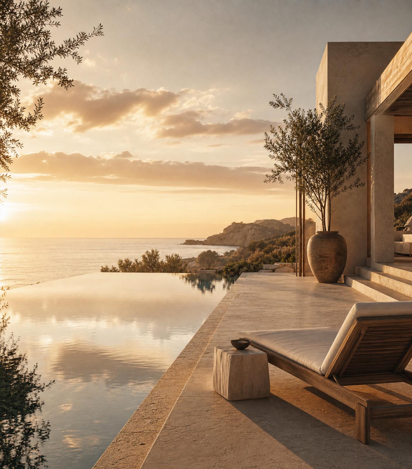 Private pool overlooking the coast