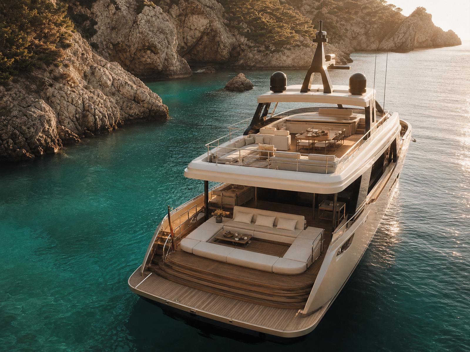 Private yacht on clear Mediterranean water